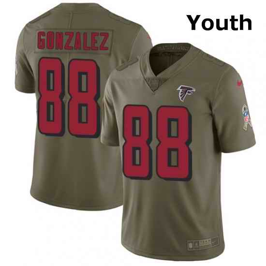 Youth Nike Atlanta Falcons 88 Tony Gonzalez Limited Olive 2017 Salute to Service NFL Jersey